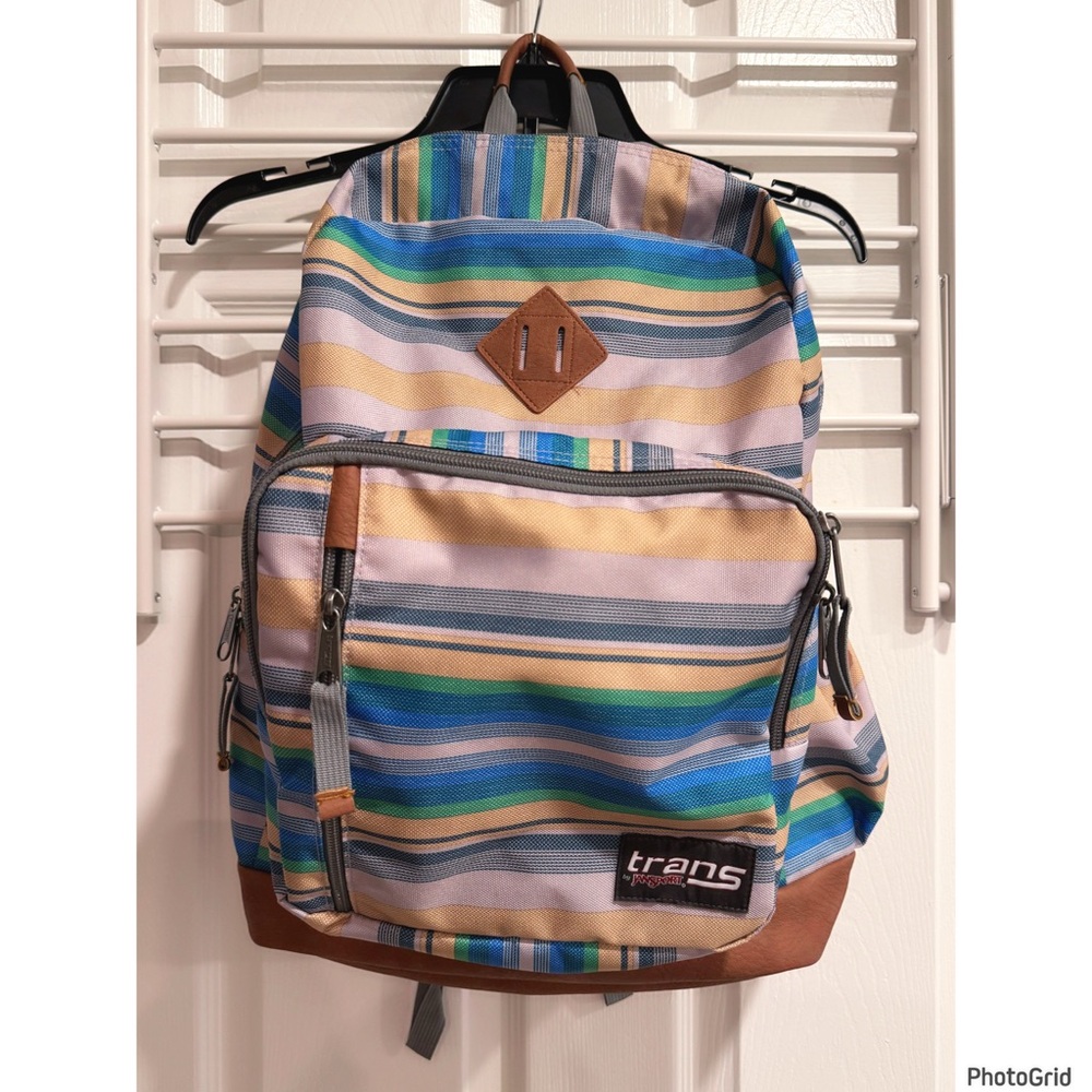 Trans Jansport Dakoda Variegated Striped School Skater Backpack Bag 18"